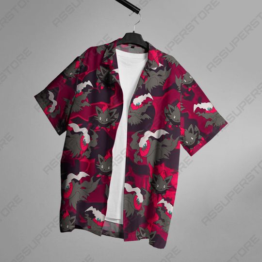 Darkrai Hawaiian Anime Button-Up Shirt Darkrai Dark Shirt Gift