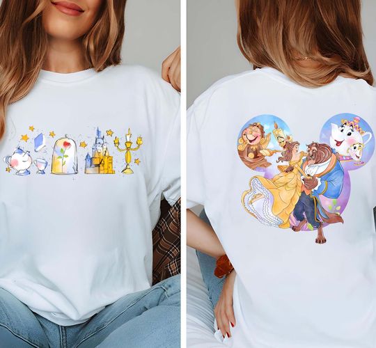 Retro Disney Princess Belle 1991 Double Sided T-shirt