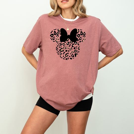 Leopard Print Minnie Shirt, Animal Kingdom T-Shirt, Animal Print Minnie women's Shirt