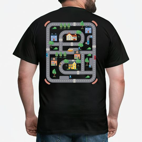 Play Car Race Dad, Mat Road Car Race Track T-Shirt, Father's Day Gift