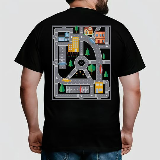 Play Car Race Dad, Mat Road Car Race Track T-Shirt, Father's Day Gift