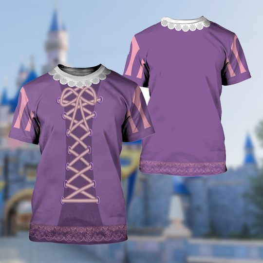 Princess Purple Dress Costume 3D Shirt, All Over Print Shirt, Funny Movie Shirt
