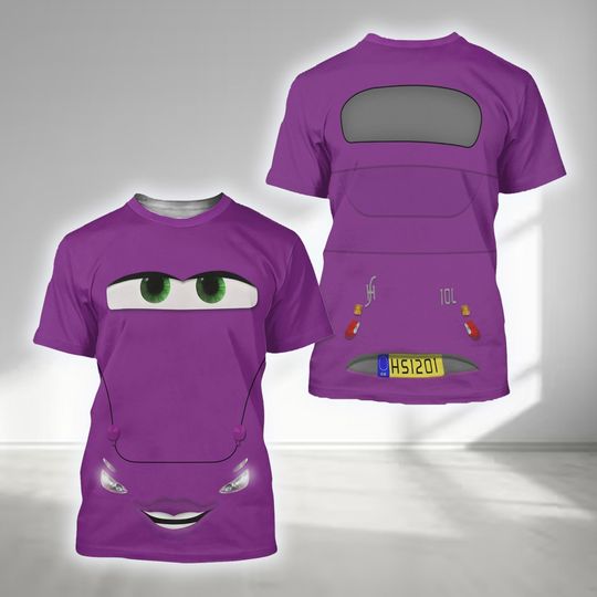 Purple Car 3D Costume Shirt, Halloween Costume For Family Group T Shirt, Car Birthday Party Gift