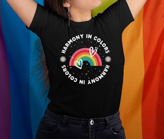 Harmony in Colors, LGBT Shirt, Gay Pride, Lesbian Shirt, Transgender Rainbow, Pride