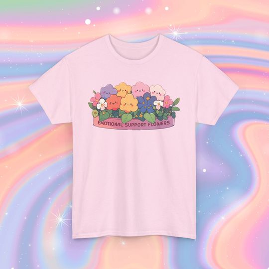 Emotional Support Flowers Cute Kawaii Flower Cup T-shirt, Kawaii T-Shirt, Cute Gift