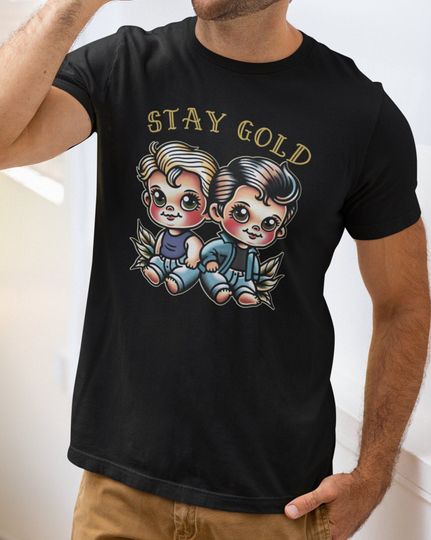 The Outsiders Shirt Ponyboy and Johnny Outsider T-shirt Stay Gold Shirts Book Merch Gifts For Daughter School Teacher Fun Teach Greasers ELA