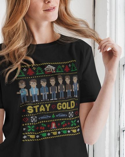 The Outsiders T Shirt Christmas Ugly Sweater TShirt Holiday Fashion Outsiders Merch Xmas T-Shirt Stay Gold Ponyboy Tees Gift For Daughter