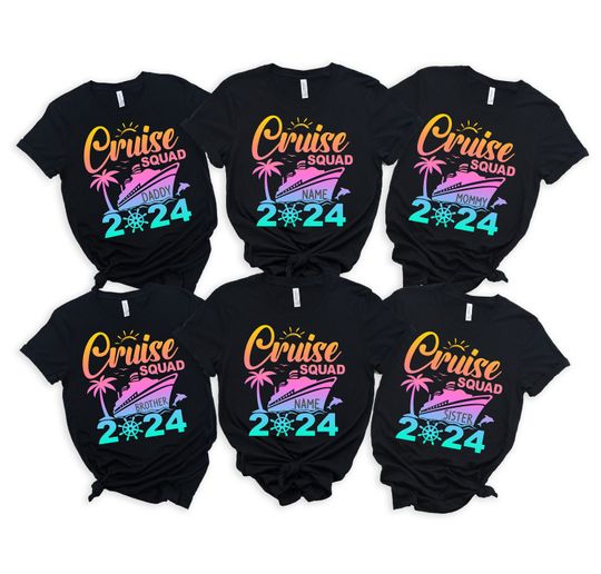Personalized Colorful Cruise Squad 2024 Shirt, Cruise Squad Shirt, 2024 Cruise Shirt, Birthday Cruise Shirt