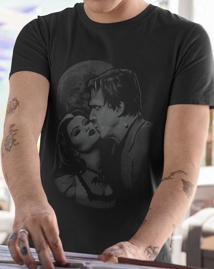 The Munsters Tee Herman Lily Kiss Shirt by HomeStudio Valentine T Shirt