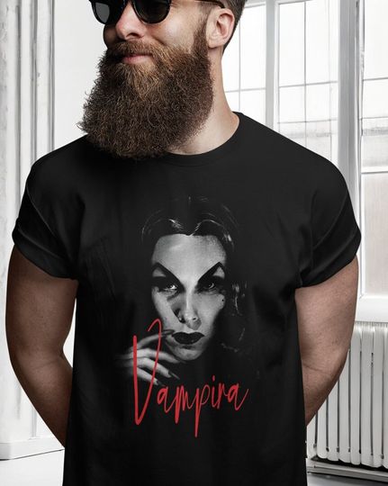 Vampira Hollywood Face Shirt Horror T Shirt Horror T-Shirt
