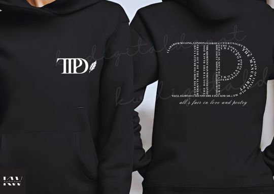 Women's black hoodie sweatshirt Taylor merch TPD