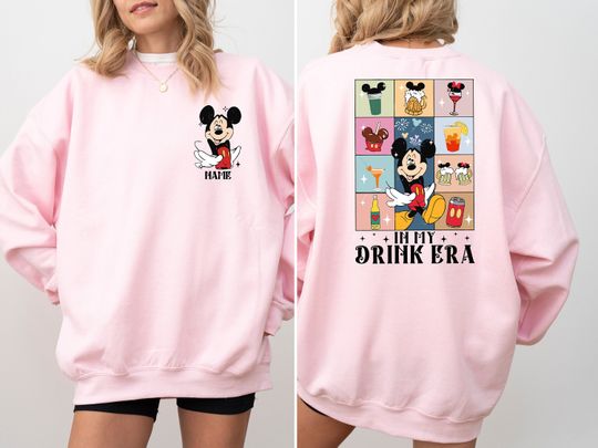 Personalized Mickey Drinking Shirt,  In My Drink Era, World Tour Epcot Shirt, Disney Group Trip Sweatshirt
