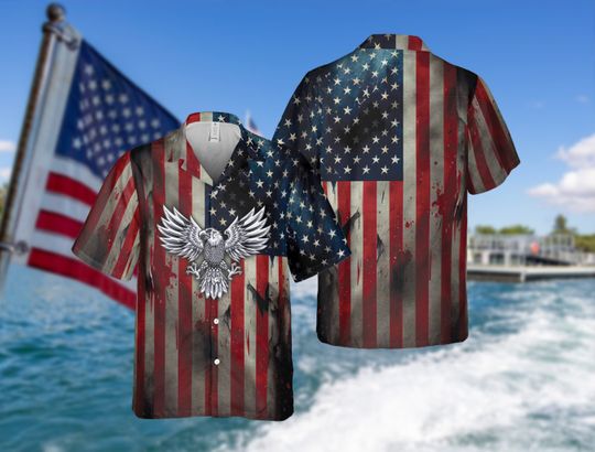 Eagle American Flag Independence Day Hawaiian Shirt