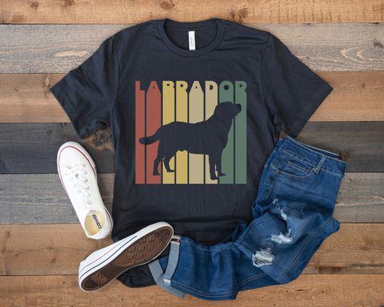 Labrador Shirt, Gift for Labrador Lover, Dog Owner Shirt, Lab Silhouette Tee, Retro Vintage