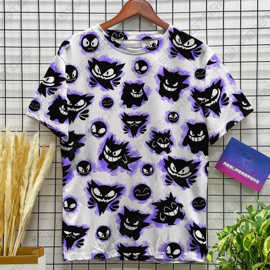 Mega Gengar Funny Tshirt Gengar Ghost Design Tshirt Dark Anime Shirt