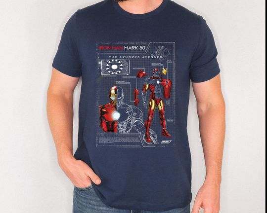Iron Man Shirt, Armor Plated Suit Blue Print Schematic Shirt, Avenger Marvel Shirt, Tony Stark Shirt