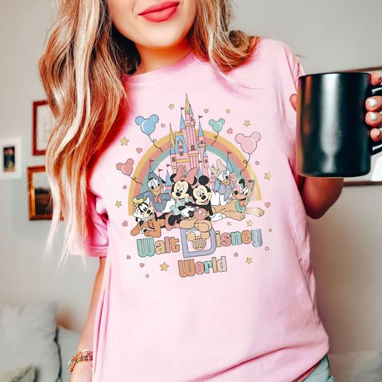 Retro Disney Mickey And Friends Shirt, Walt Disney Word T-shirt