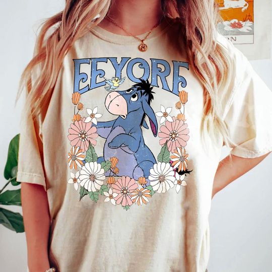 Retro Disney Winnie The Pooh Eeyore Floral Shirt, The Magic Kingdom T-shirt