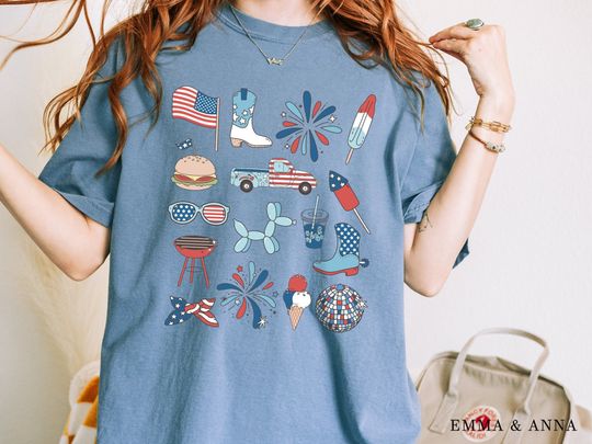 Red White and Blue, America Tee, Fourth of July Shirt Celebration T-Shirt