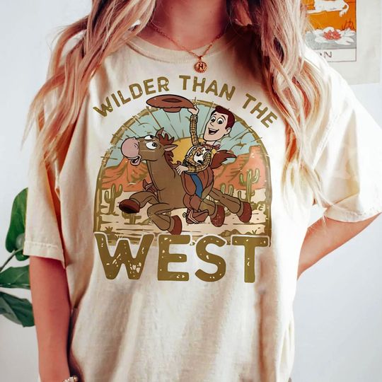 Vintage Disney Toy Story Woody Bullseye Wilder Than The West Shirt