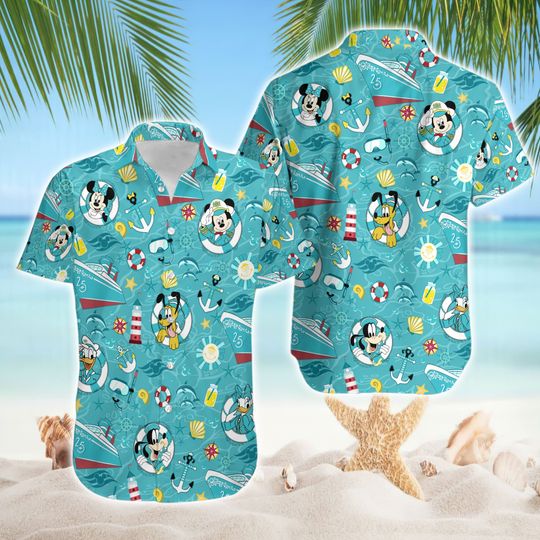 Mickey and Friends Cruise Hawaiian Shirt, Disneyland Summer Beach Shirt