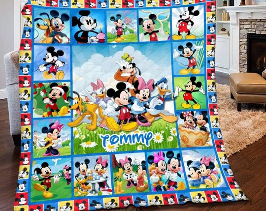 Personalized Mickey And Friends Fleece Blanket, Disneyland Mickey Mouse Blanket
