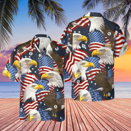 4th Of July Independence Day Memorial Day Eagle Hawaiian Shirt
