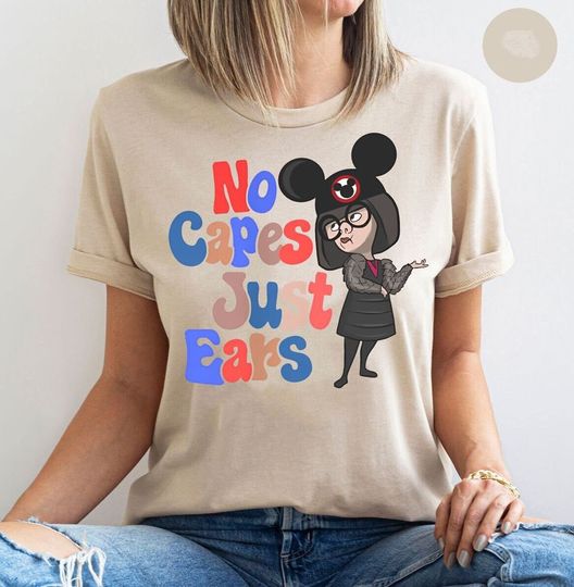 Vintage Disney Edna Mode No Capes Just Ears Shirt, Retro The Incredibles T-shirt