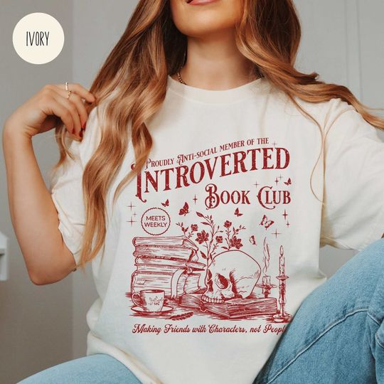 Introverted Book Club Shirt, Book Lover Gift