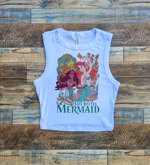 The New Little Mermaid Crop Top, Ariel Crop Tank Top, Both Mermaids Crop, Retro Ariel 1989 tshirt