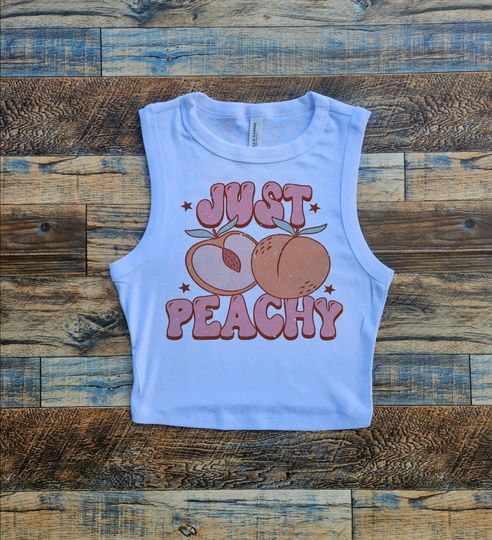 Just Peachy Crop Tank, Peachy Crop Tank, Peach Fruit Baby Tee, Cottagecore Peachy, Favorite Fruit Peaches, tshirt