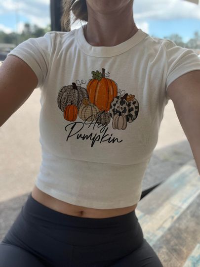Pumpkin Patch, Thanksgiving Crop Top, Cute Autumn crop, Cute Womens Pumpkin tee