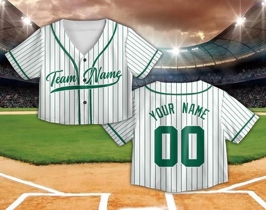 Personalized American Baseball Team Jersey Custom Crop Top Jersey Baseball Shirt Baseball