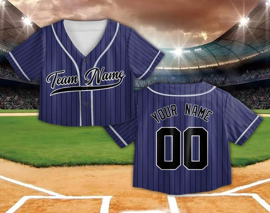 Personalized American Baseball Team Jersey Custom Crop Top Jersey Baseball Shirt