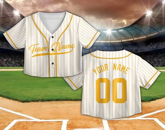 Personalized American Baseball Team Jersey Custom Crop Top Jersey Baseball Shirt