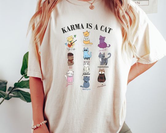 Karma Is A Cat Shirt, Taylor Eras Cat Lover T-shirt