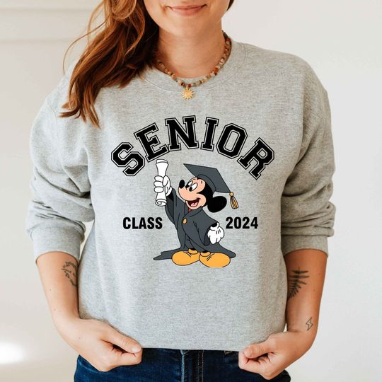 Senior Mickey and Minnie Sweatshirt - Disney Graduation 2024 Sweatshirt