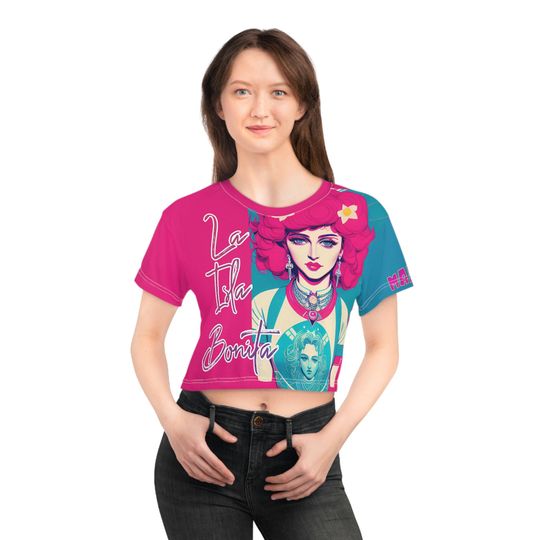 Madonna T-shirt Cute Crop Tops | Pop Art Cropped Graphic Tee