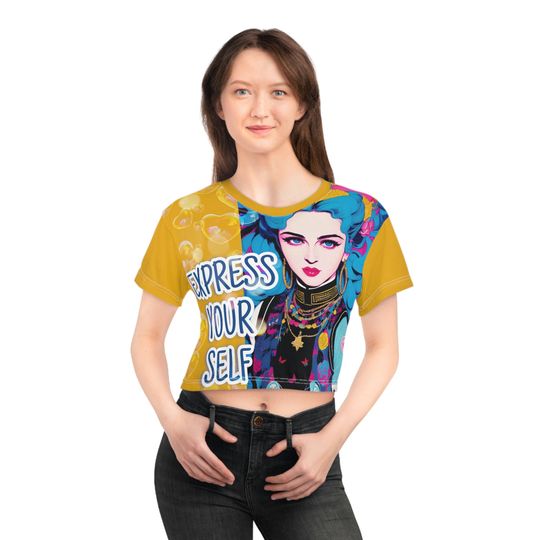 Madonna T-shirt Cute Crop Tops | Pop Art Cropped Graphic Tee