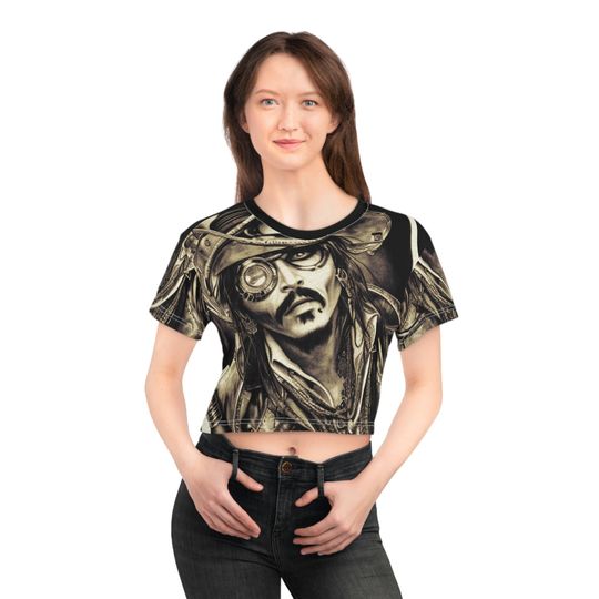 Steampunk T-shirt Cute Crop Tops | Cropped Graphic Tee | Johnny T Shirt Women Movie Gifts