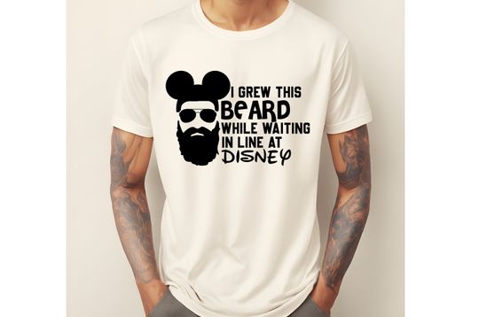 Grew This Beard While Waiting In Line At Disney Shirt, Father's Day Gift, Dad Shirt