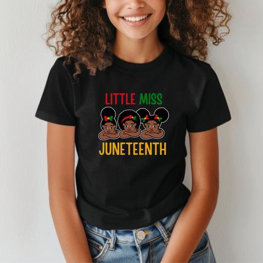 Juneteenth Kids TShirt, Black Freedom Youth Shirt, Cute Emancipation Day Girl's' Tee
