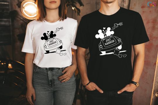 Just Married Disneyworld Shirt,Disneyland Just Married Shirt,Mickey Minnie Wedding