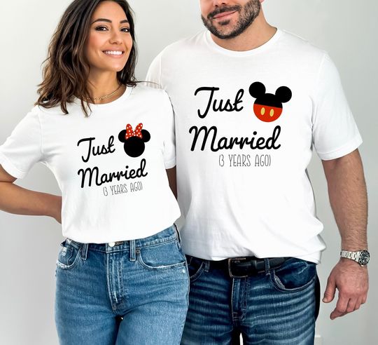 Just Married Shirt, Disney Couples Matching Shirts, Mickey and Minnie Shirts, Anniversary Shirts