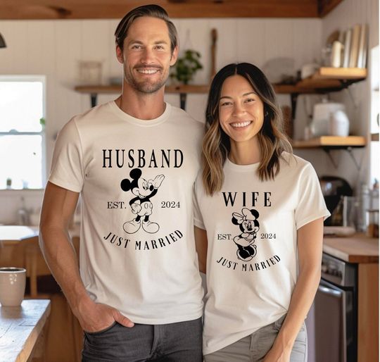 Disney Wife Custom Shirt/ Mr and Mrs Disney shirt/ Disney Mooners shirt/ Disney Wedding stuff