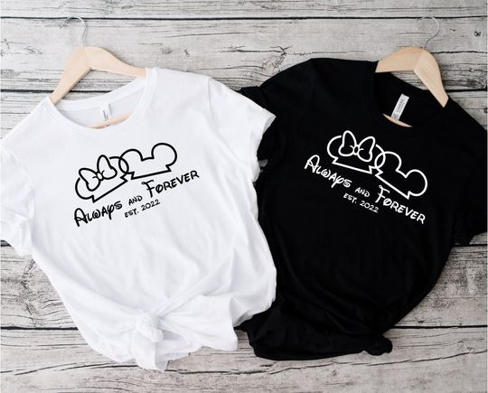 Always and Forever Mouse Ears Shirt, Disney Shirt, Disney Honeymoon Shirt, Mickey and Minnie Shirt