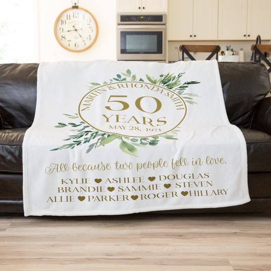 50th Wedding Anniversary, Wedding Blanket , Anniversary Blanket, Couple