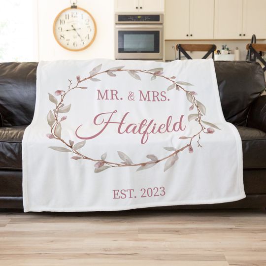 Mr And Mrs Blanket, Wedding Blanket , Anniversary Blanket, Couple
