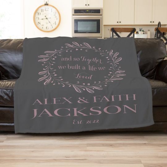 Mr And Mrs Blanket, Personalized Wedding Blanket, Anniversary Blanket, Couple