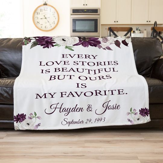 Mr And Mrs Blanket, Personalized Wedding Blanket , Anniversary Blanket, Couple